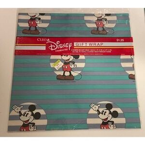 Vintage Cleo Disney Mickey‎ Mouse Gift Wrap Paper NEW SEALED Collectible